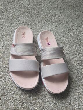 Ryka  Diva Blush Pink Dual-Strap Slide Sandals